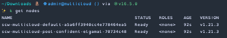 Kubectl showing two nodes in two different regions